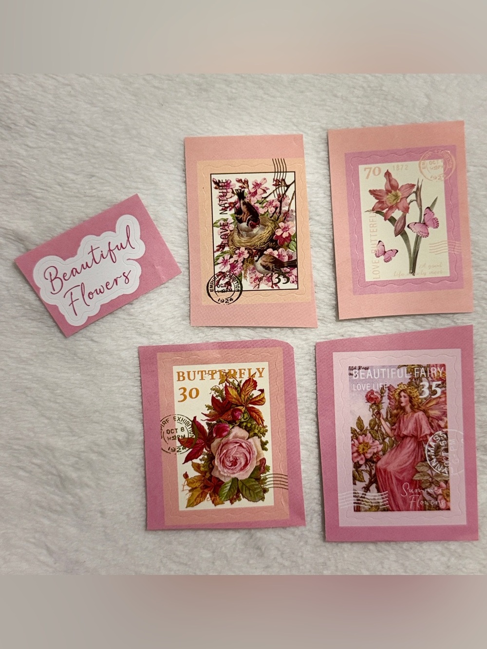 Floral Vintage-Style Stamp Set